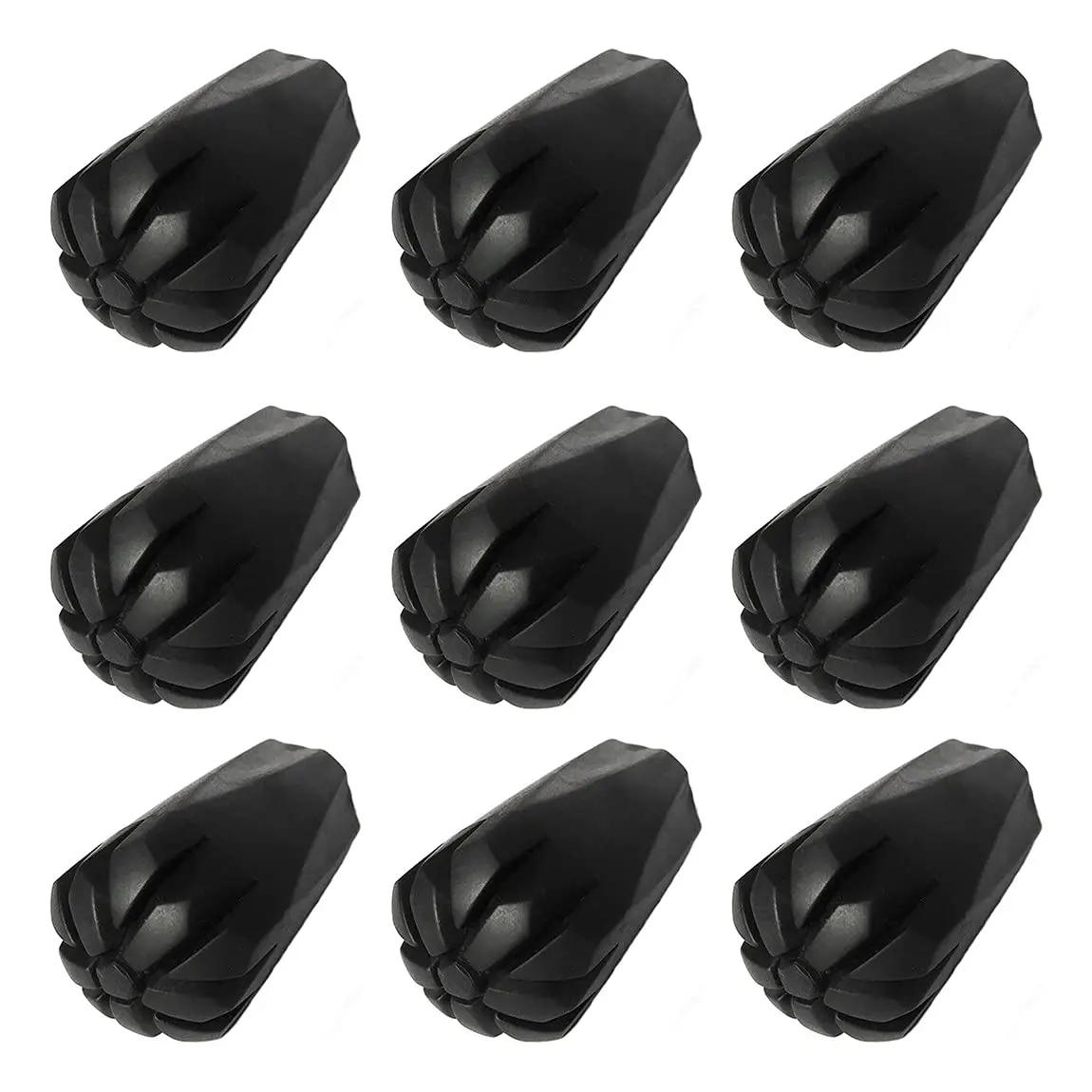

Black Rubber Trekking Pole Replacement Tip Protectors Fits Most Standard Hiking Poles Shock Absorbing Adds Grip and Stability