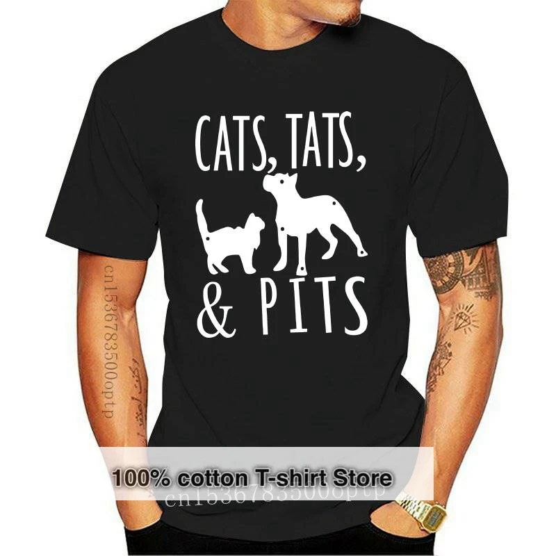 

New 1/17 Cats Tattoos Pit Bulls Pitbulls Premium Tee T-Shirt sbz3406