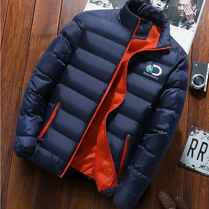 Discovery Winter Jacket Men's Fashion Stand Collar Thickened Men's Jacket Parker Men's Brand Thick Jacket Zipper Parker