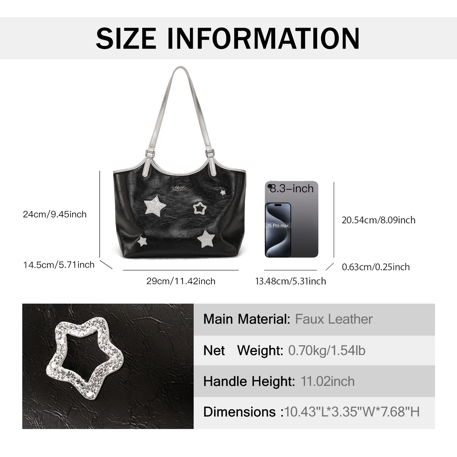 Женская сумка для подмышек AILUXI новинка 2024 вместительная сумка-тоут со звездным