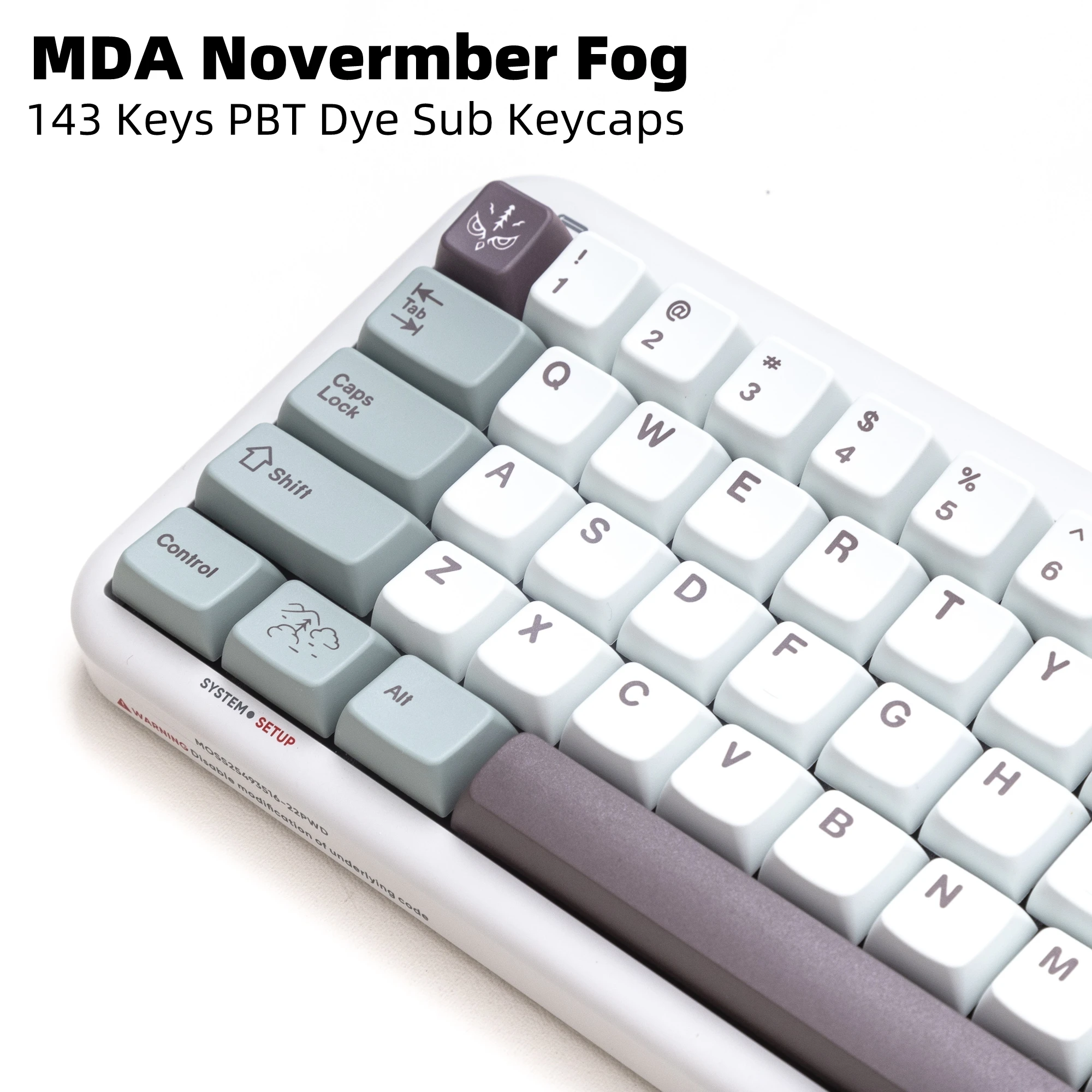 Eagiacme Cherry/MDA Profile Keycap PBT Dye Sublimation Keycaps GMK Clone November Fog For Mechanical Keyboard Mx Switch