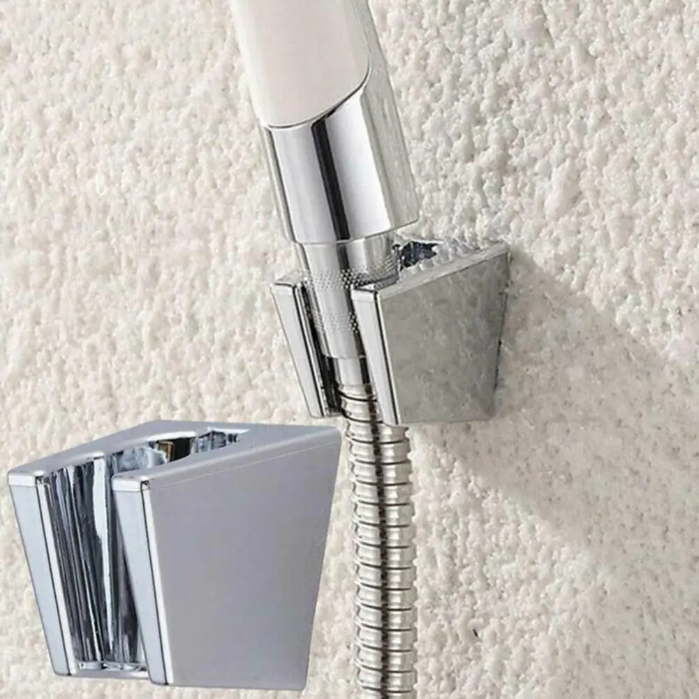 

Plastic Bathroom Shower Mounting Brackets Shower Handset Holder Head Chrome Wall Mount Bracket Silver