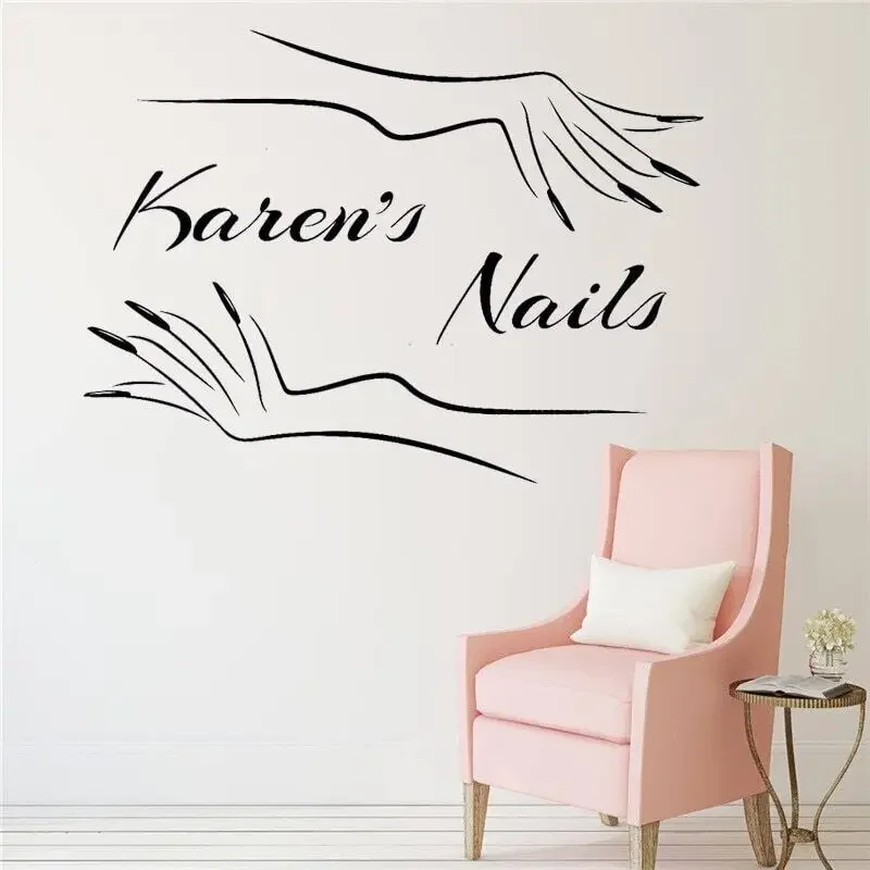 Пользовательский магазин ногтей с именем эмблемы для искусственный Декор