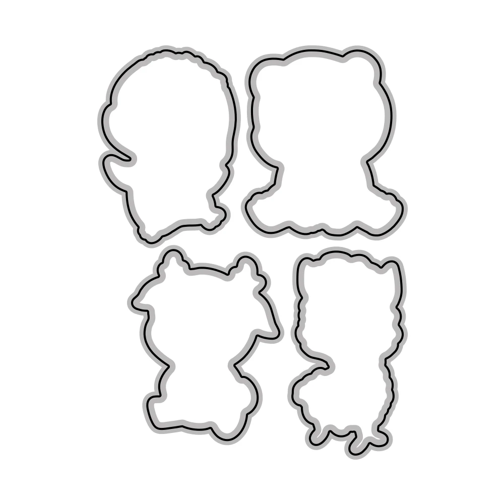 Металлические штампы и для скрапбукинга с милыми маленькими животными |