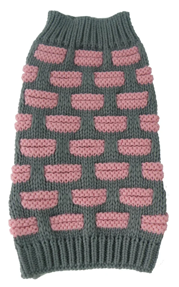 

Fashion Weaved Heavy Knit Designer Ribbed Turtle Neck Dog Sweater