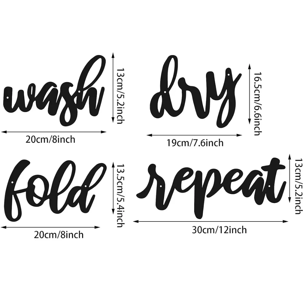 Набор металлических табличек для стирки из 4 предметов стиль дома со стиркой