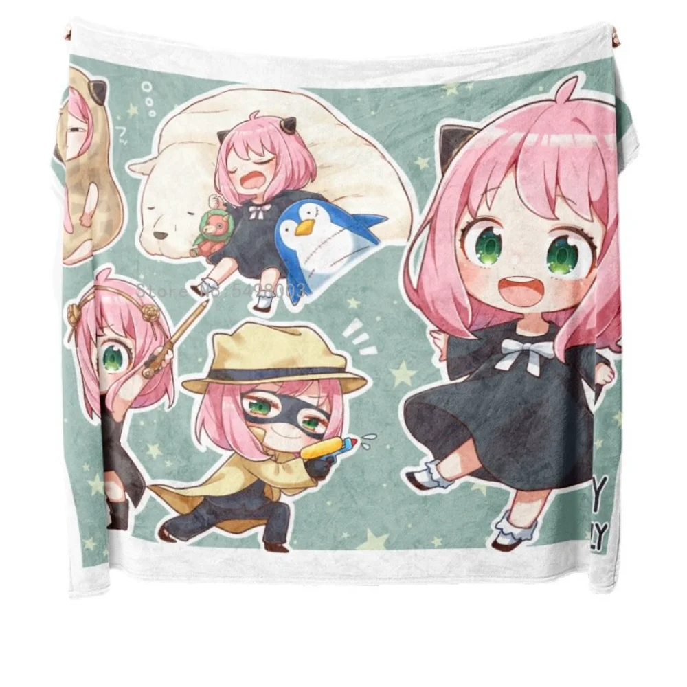 

SPY X FAMILY Anime Figures Blanket Flannel Throw Blanket Kawaii Anya Yor Loid Blankets for Sofa Gift Warm Bedspread Bed Cover