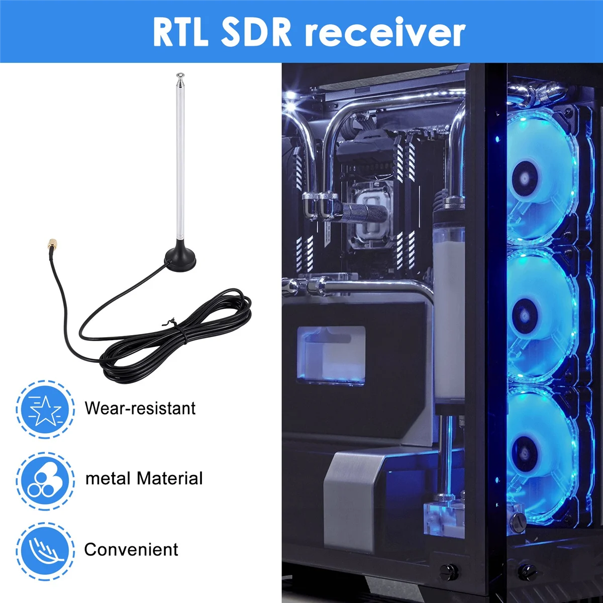 Приемник RTL SDR V3 RTL2832U 0 1 МГц-1 7 ГГц TCXO SMA с антенной