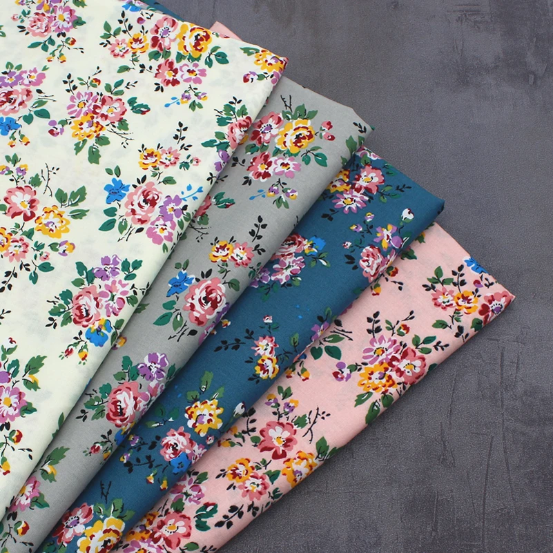 

Plain Weave Cotton Fabric Poplin Small Fresh Pastoral Style cotton Small Floral Print Cloth