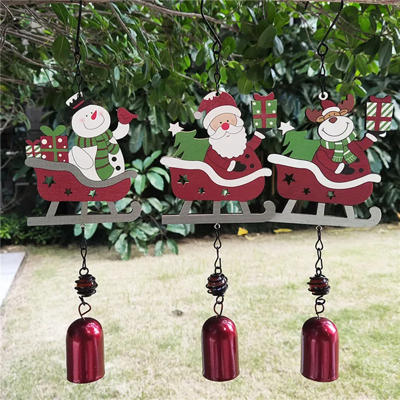 

3Pcs/set New Year Christmas Ornament Santa Claus Wind Chimes Hanging Pendants Xmas Tree Bell Christmas Decorations