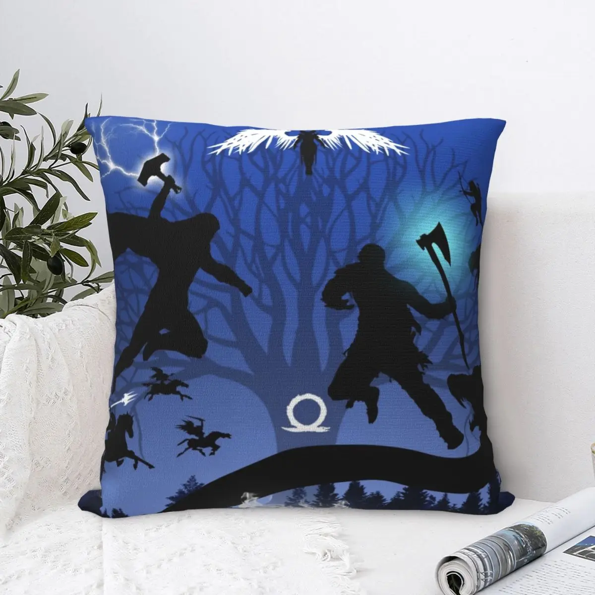 

God Of War Ragnarok Poster Square Pillowcase Cushion Cover Decorative Pillow Case Polyester Throw Pillow cover For Home Bedroom