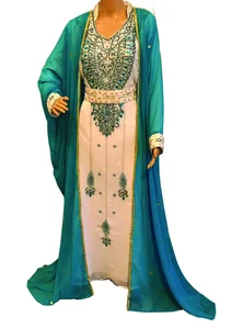 New Dubai Kaftans Farasha Long Dress Moroccan Abaya Dress Very Fancy Long Gown Evening Dress
