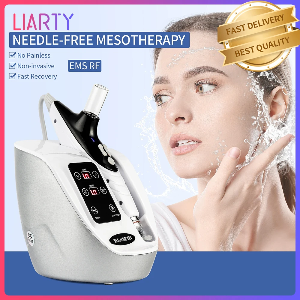 3 IN 1 Needle-free Mesotherapy Device RF EMS Water Injector Nano Crystalline Skin Rejuvenation Hydra Injector for Essence Serum