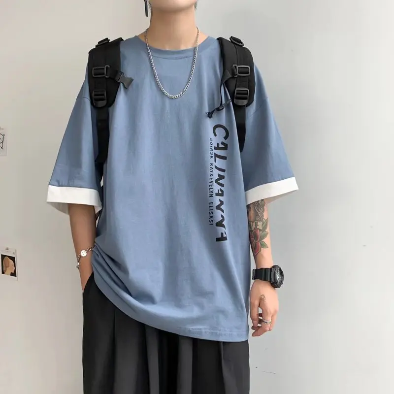 Фото Clearluv 2022 Harajuku мужские футболки с мультяшным принтом модные футболки Летние футболки с коротким рукавом Новые парные аниме одежда №1