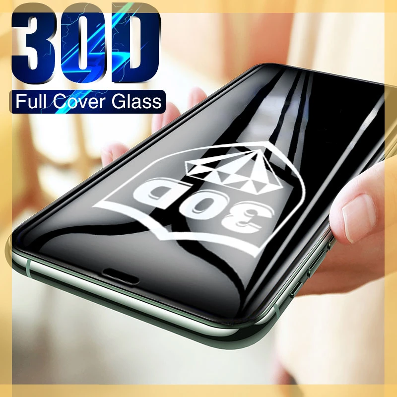 30D Full Cover Tempered Glass On For iPhone 11 Pro Max 12 13 X XR XS Max 12 mini Screen Protector For iPhone 6 6s 7 8 Plus Film