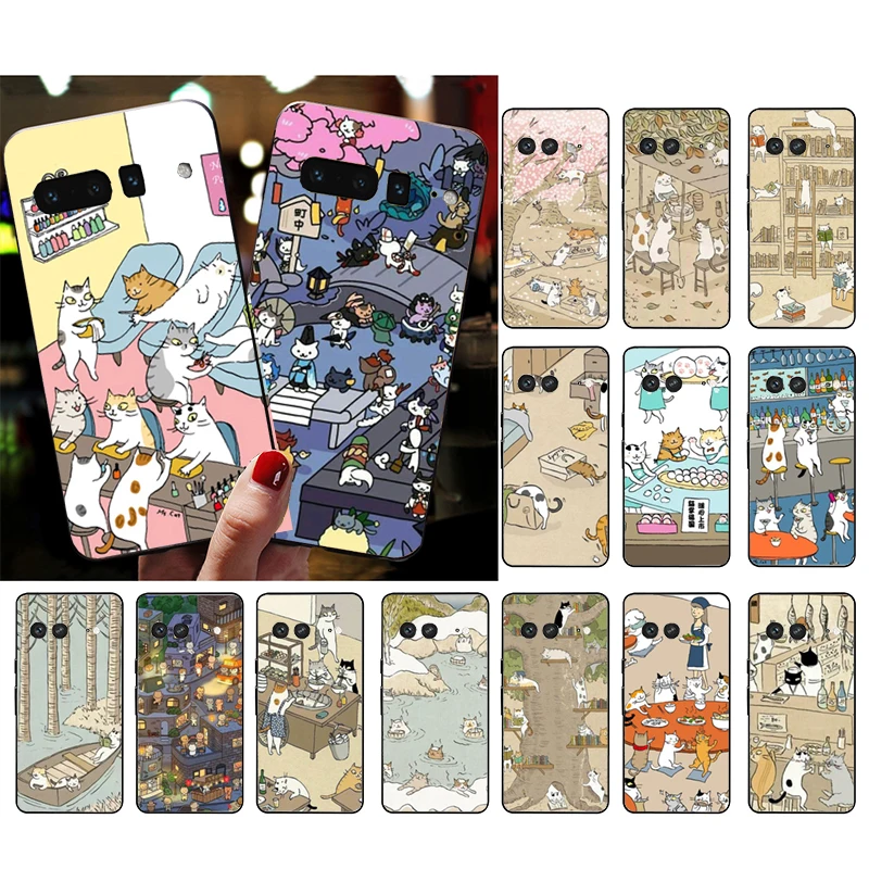 

Phone Case for Google Pixel 7 Pro 7 6A 6 Pro 5A 4A 3A Pixel 4 XL Pixel 5 6 4 3 XL 3A XL 2 XL Animal Cat life Art Case Funda