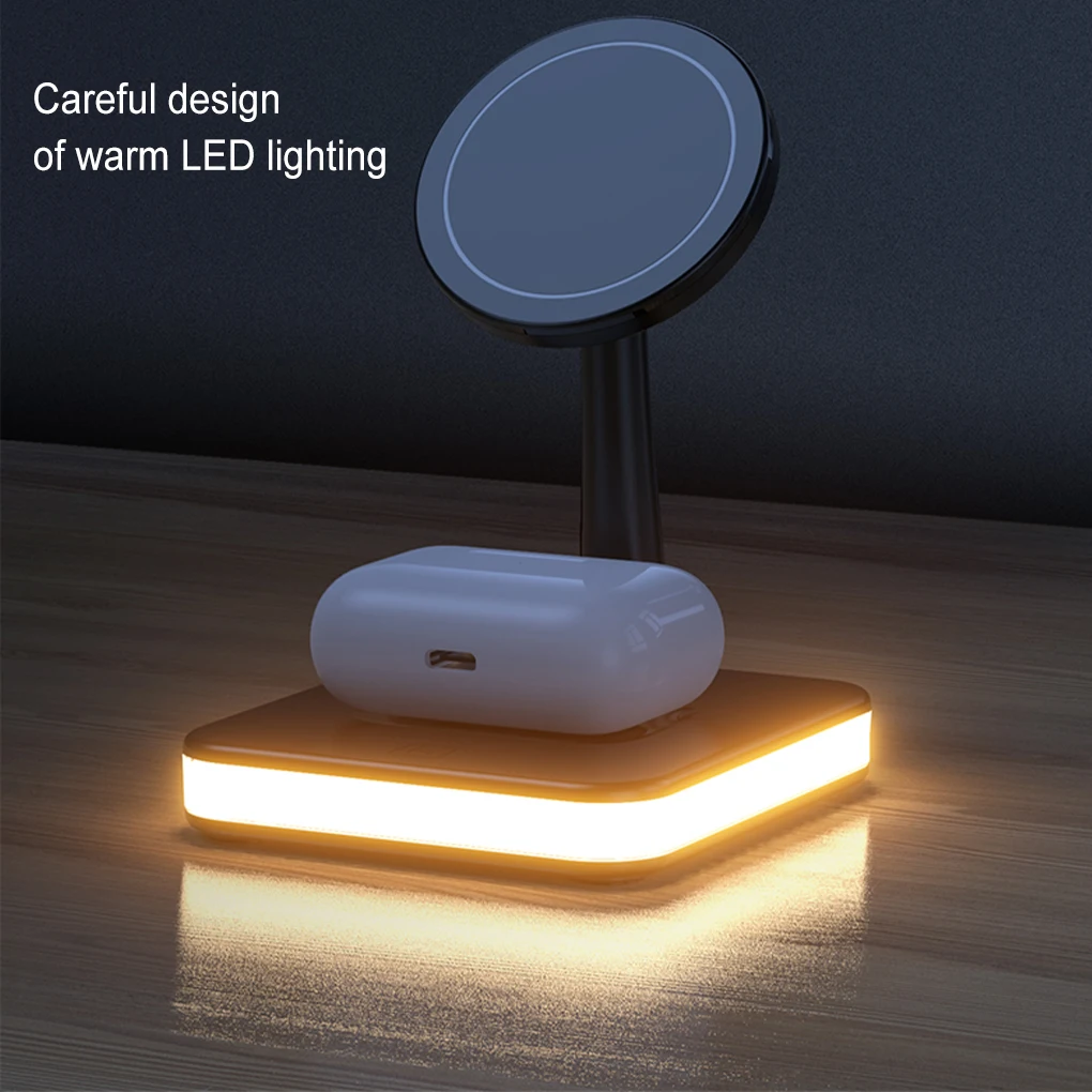 Магнитная Беспроводная зарядная док-станция USB-Зарядка для iPhone 13 12 Pro Max Mini iWatch 7