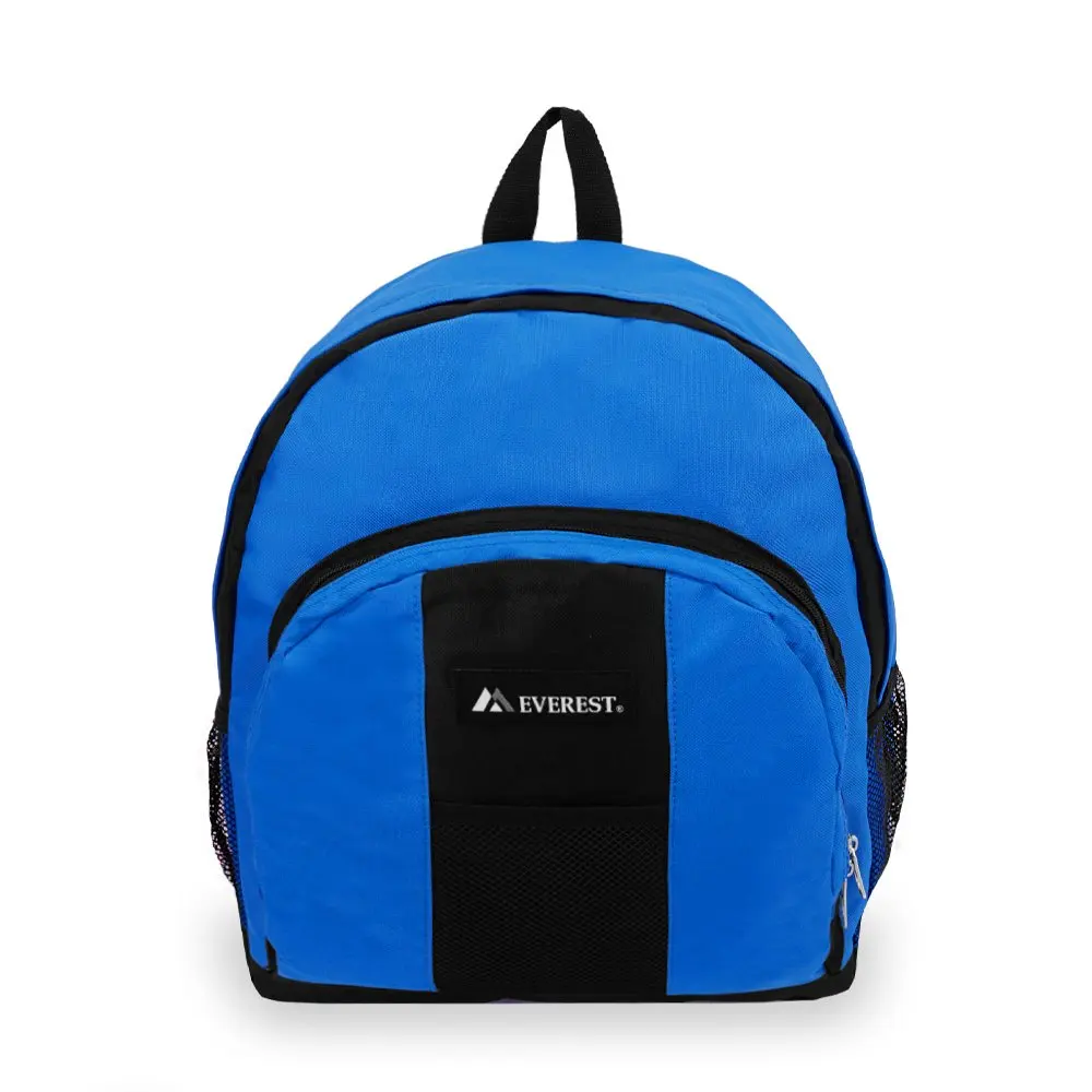 Unisex Backpack with Front and Side Pockets, Royal Blue Black