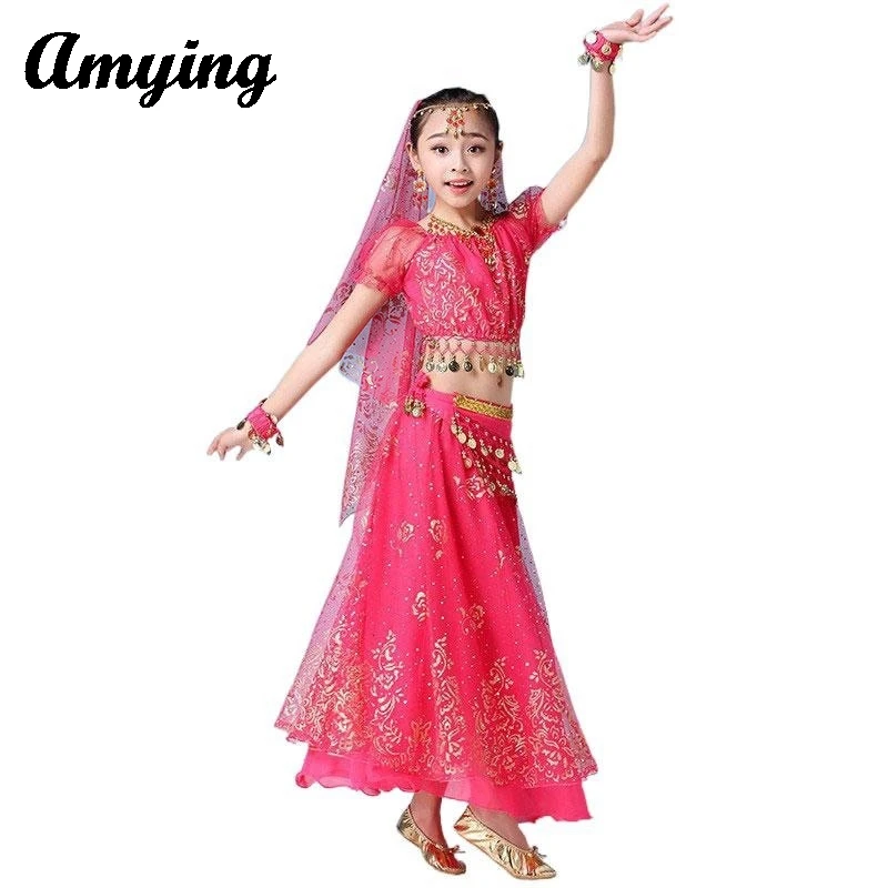 Детский костюм для танца живота тренировочная одежда танцев индийский