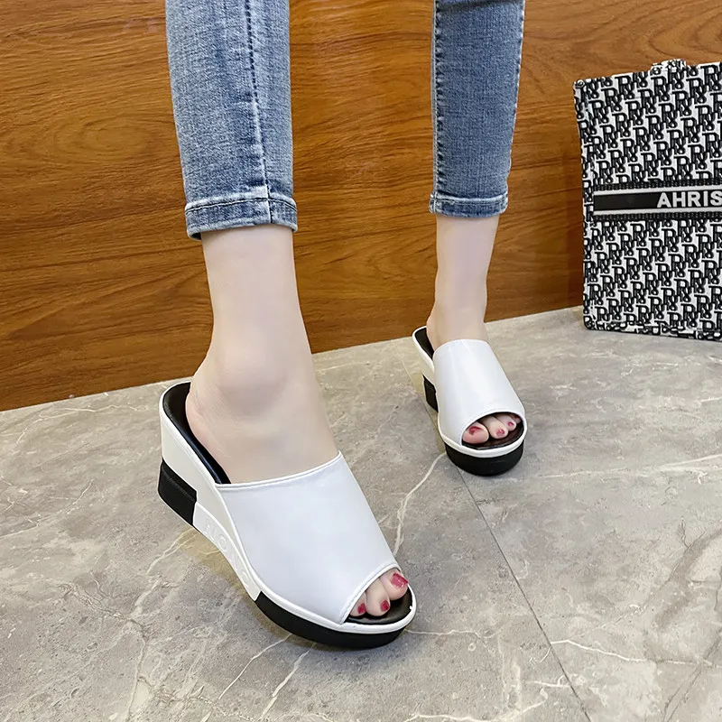 

Тапочки COOTELILI женские на платформе 8 см, модные повседневные шлепанцы с круглым носком, без застежки, без каблука, без каблука, на лето, 2022