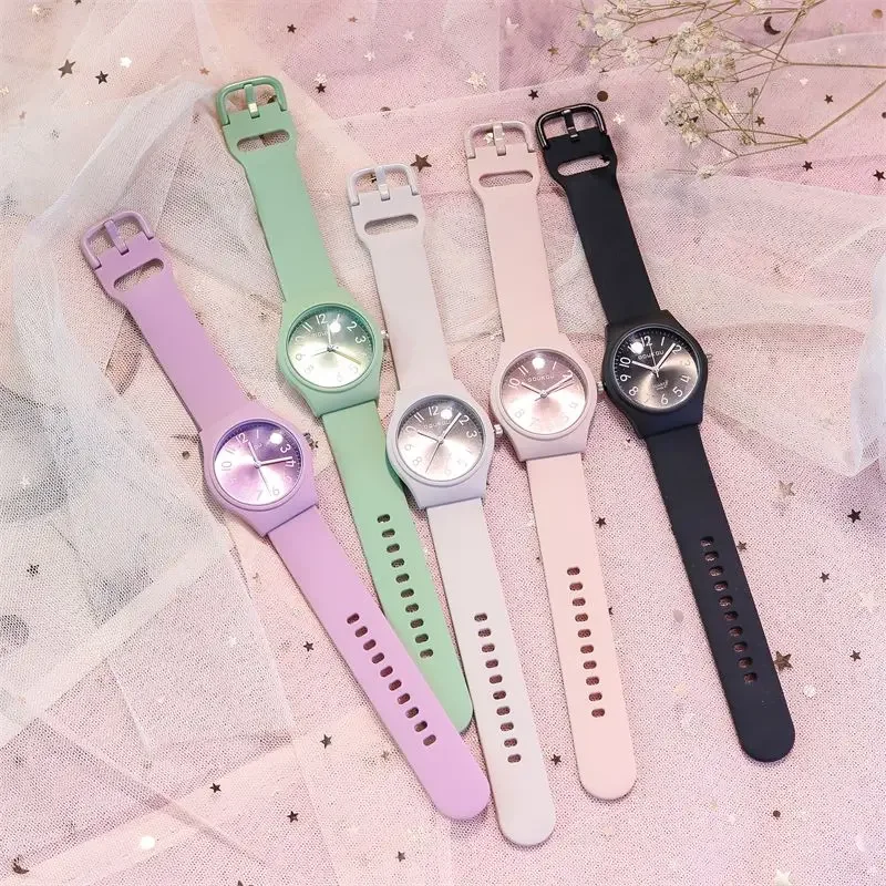 

Korean Version Children's Watch Small Dial Jelly Silicone Strap Waterproof Quartz Boy Sports Watch Gift frozen watch for girls
