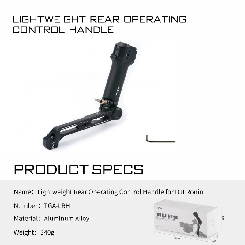 Легкая задняя рукоятка управления TILTA TGA-LRH для DJI Ronin RS2 RS3 RS4 PRO RS5 с креплением Cold Shoe и резьбой 14-20. (art.: 3920da65df774) - 3920da65df774