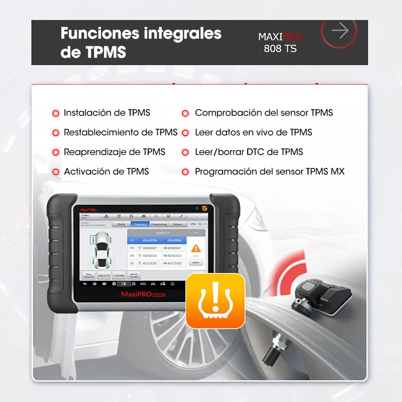 Autel MaxiPRO MP808TS TPMS диагностический инструмент OBDII сканер автомобильный