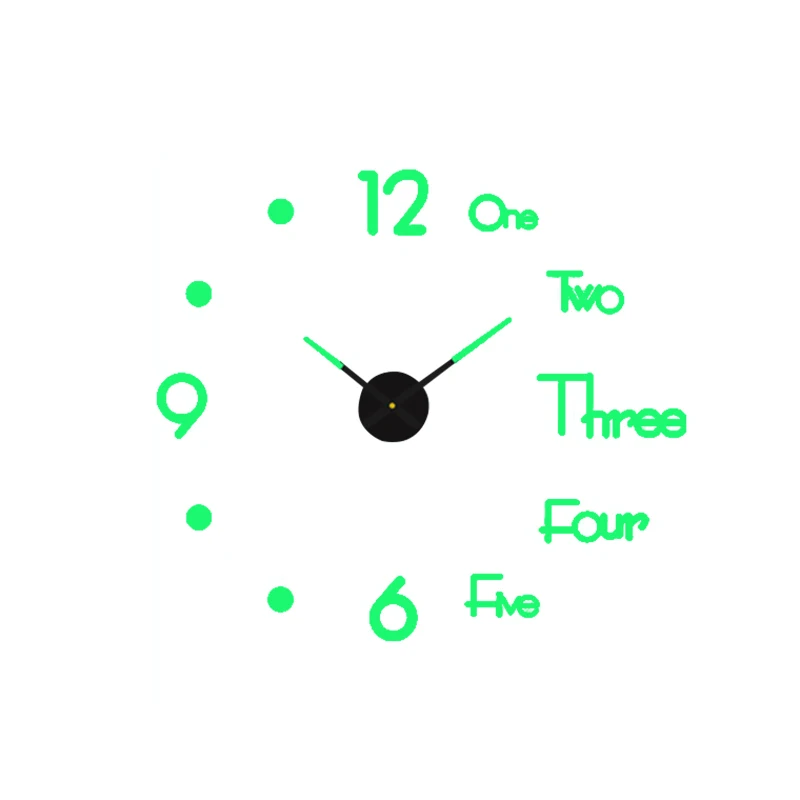 Светящиеся Настенные часы 3D бесшумные акриловые цифровые украшения сделай сам с