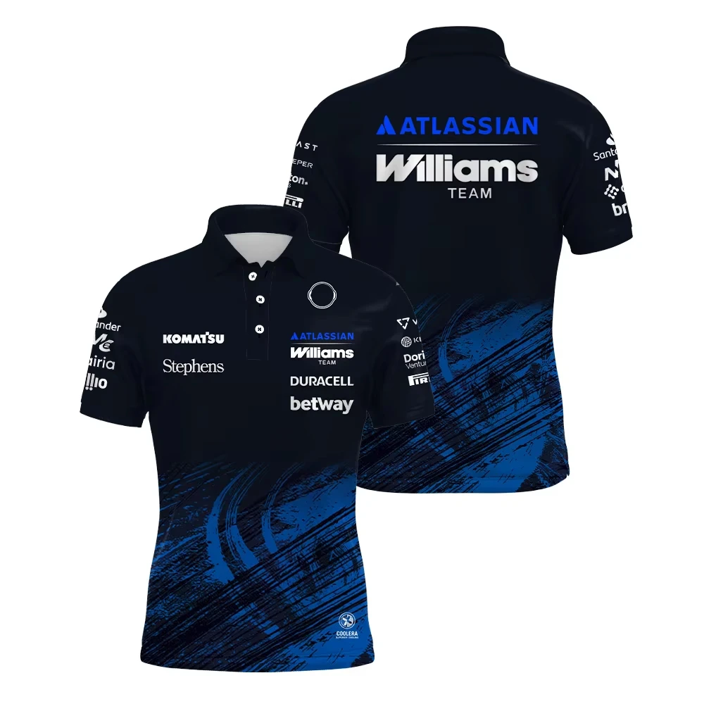 Новая футболка-поло Williams Racing 2026 года, Карлос Сайнс 55, Алекс Албон 23, быстросохнущая спортивная футболка для активного отдыха, мужская повседневная футболка-поло больших размеров (art.: 3920daaed5277) - 3920daaed5277