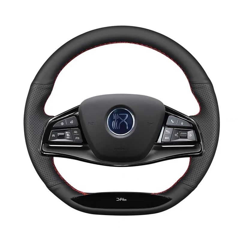

DIY Hand-stitched Car Steering Wheel Cover Leather Handle Cover for BYD Hanev 2021 Tang Dm
