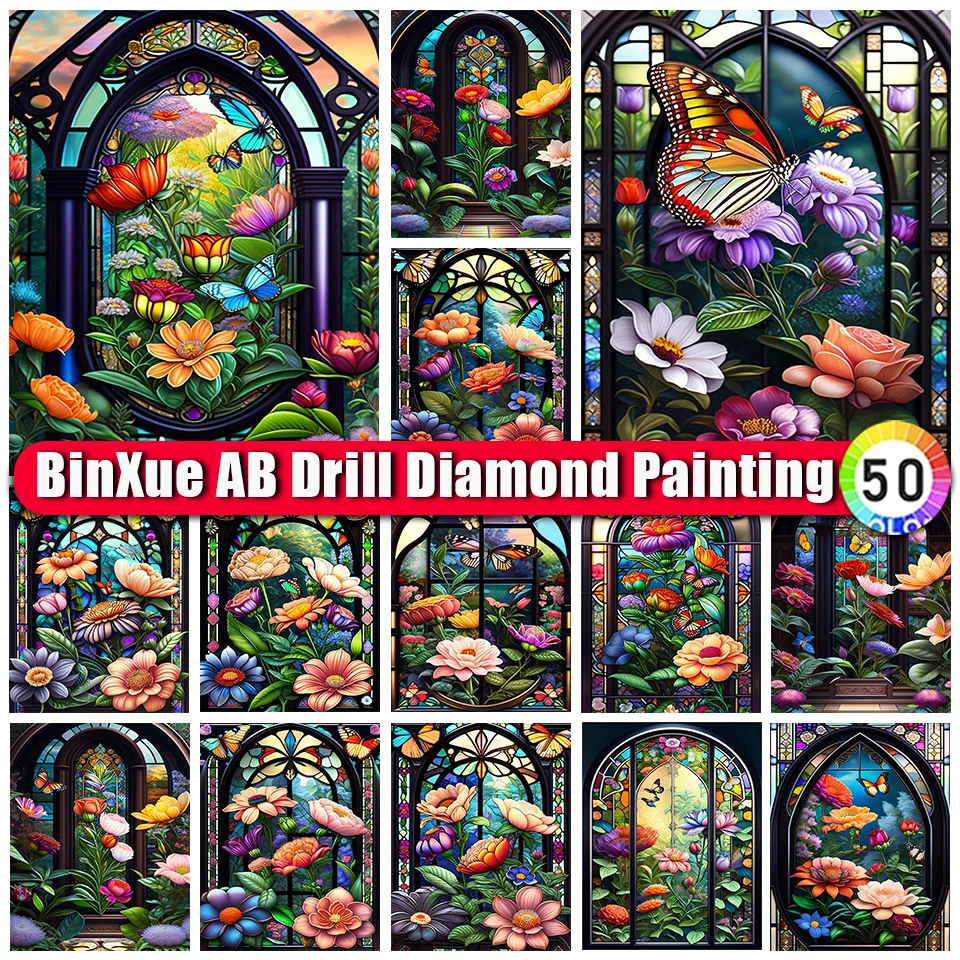 

BinXue 5D DIY красочный пейзаж AB алмазная живопись цветок тюльпан вышивка крестиком Подсолнух Бабочка Ручная работа DIY Мозаика Искусство подарок