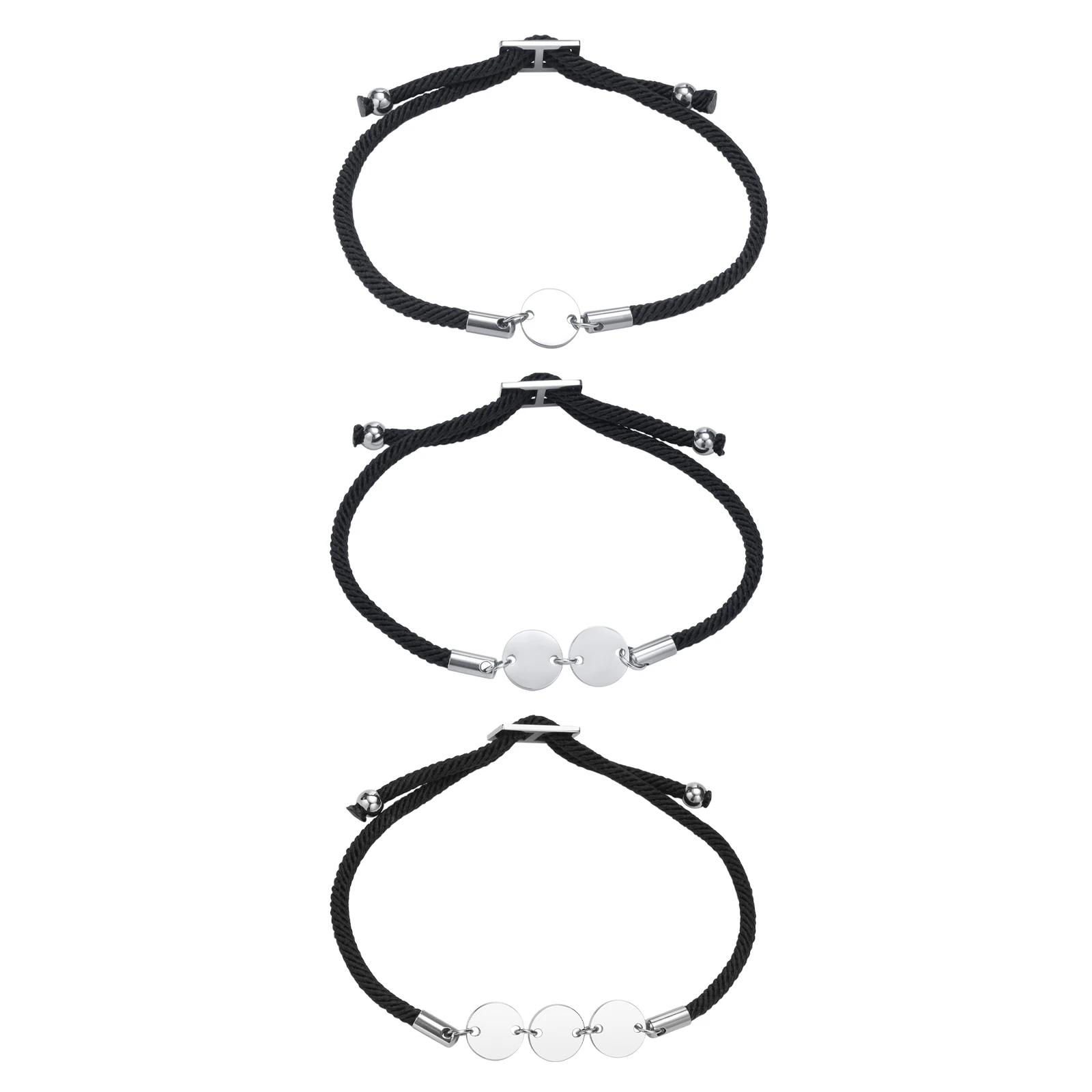 

Women's Stainless Steel Bracelets Round Plate Free Lettering,Custom A-Z Initials, Adjustable Chain Steel Bracelet Jewelry