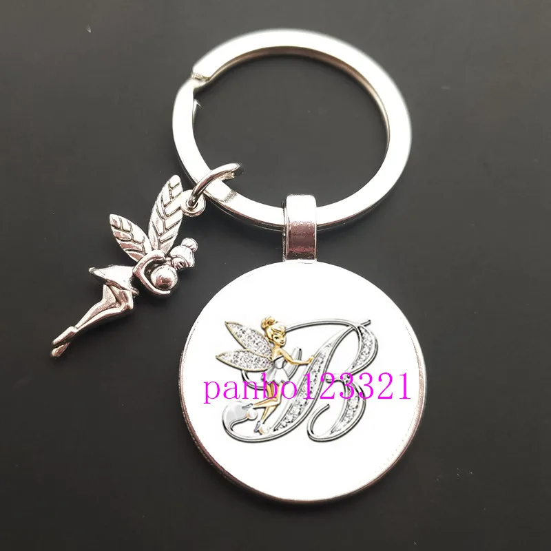 26 дюймов английские буквы стеклянный круглый брелок для ключей кольцо с