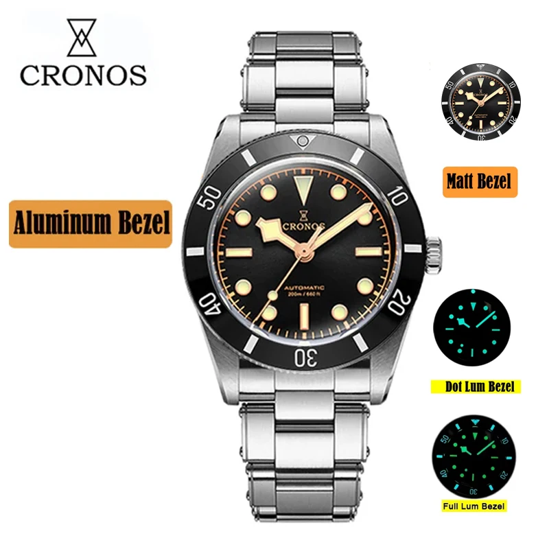 Cronos L6033 Часы для дайвинга BB54 PT5000 Автоматические механические наручные часы с