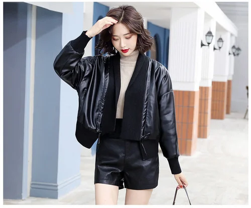Luxury brand Real Sheepskin Jacket Genuine Leather Coat for Ladies 2023 Autumn Short Clothes Women Fashion Slim Coats HLY79