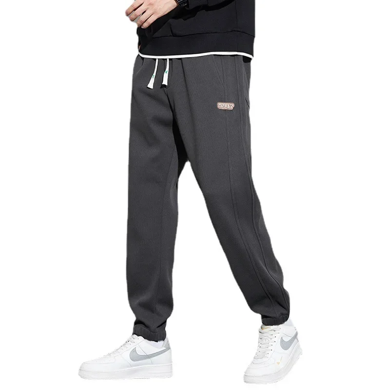 Новинка 2023 мужские осенне-зимние утолщенные спортивные штаны свободного кроя на