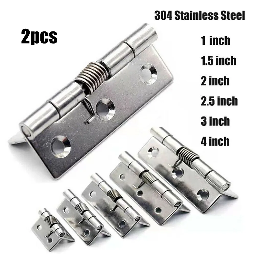 

2pcs Self Closing Spring Door Hinge Stainless Steel Kitchen Cabinet Doors Hinges 1/1.5/2/2.5/3/4Inch Furniture Hardware