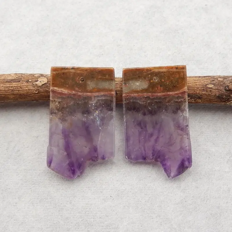 

Natural Stone Amethyst Earrings 30x10mm 9.04g Semiprecious Stone Earring Fine Jewelry Accessory