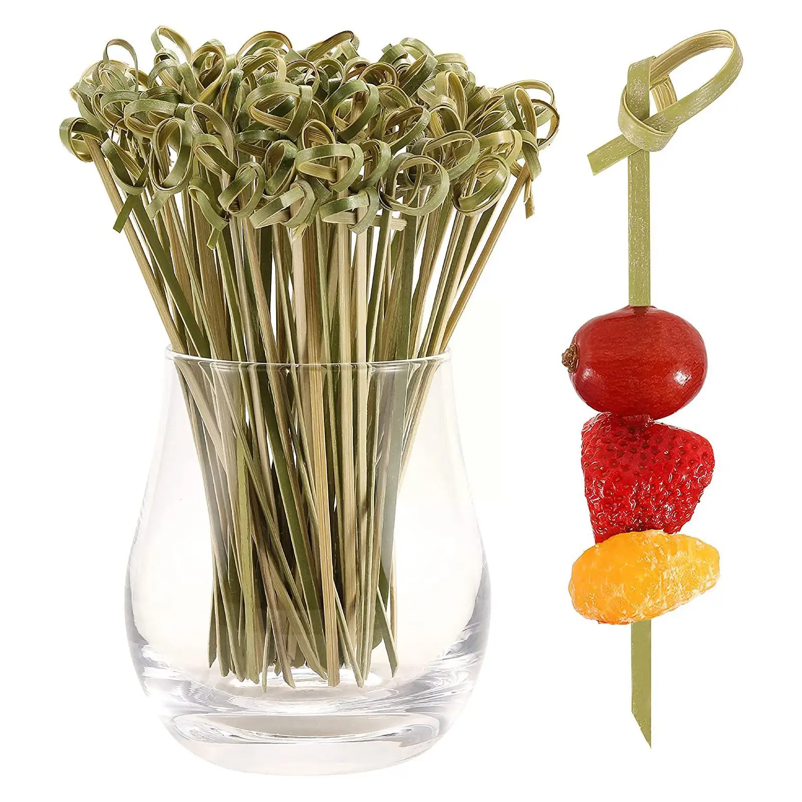 

Hotel Home Delicate Green Flower Knot String Creative Sign Wood And Practical Fruit Disposable Personality Convenie Bamboo Y9B1
