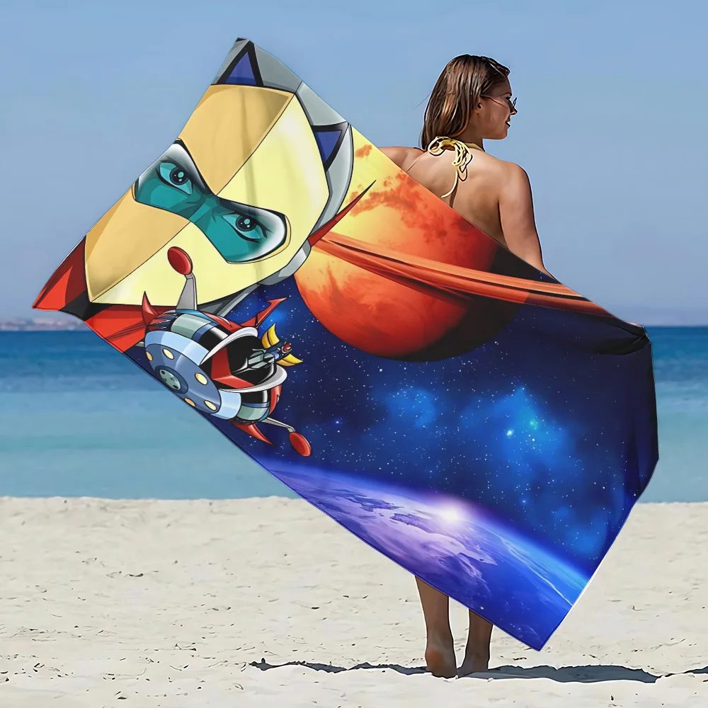 НЛО ROBO GRENDIZER GOLDORAK Пляжное полотенце из микрофибры без песка Быстросохнущие
