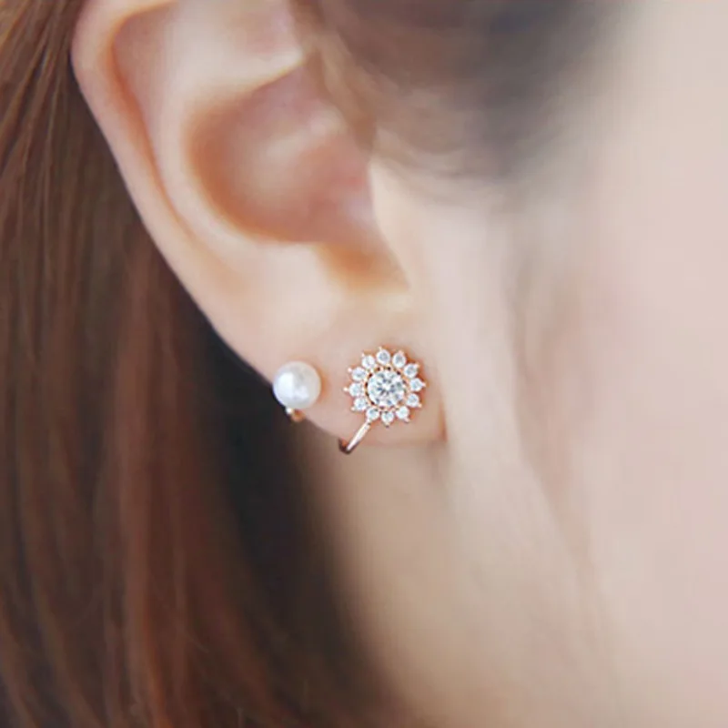 

14K Rose Gold Origin Diamond Jewelry Stud Earring for Women Aros Mujer Oreja Natural Diamond Gemstone Jewellry Orecchini Girls