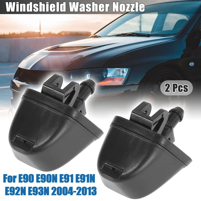 

1 Pair New Windshield Washer Sprayer Nozzle Jet 61667138569 For -BMW 3 Series E90 E90N E91 E91N E92N E93N 2004-2013