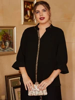 toleen cheap clearance outfits fashion women black blouse plus size tops 2022 spring summer long sleeve oversized shirt clothing