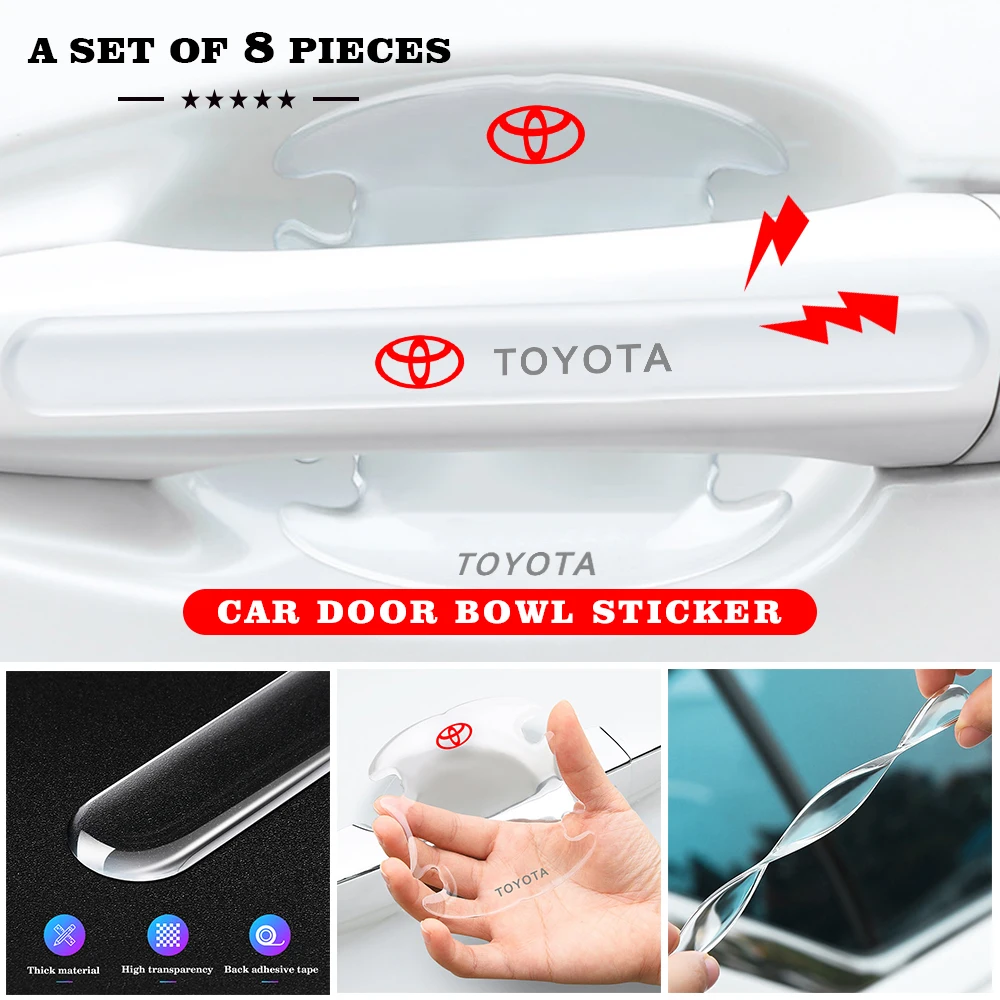 

4Pcs Car Door Anti-collision Bumper Strip Guards Side Crash Bar Protector Sticker For Toyota camry chr corolla rav4 yaris prius