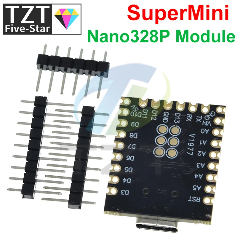 TZT NANO V3.0/Nano SuperMini Type-C макетная плата Atmega328p чип Ch340 последовательный порт для Arduino