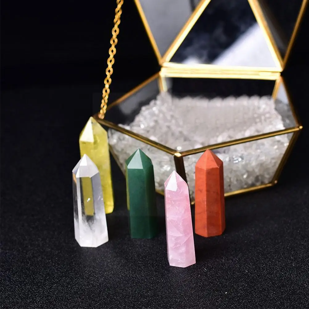 

Crystal Column Natural Power Stone Hexagonal Single Elegant Valentine's Gift Luxury Light Ornaments Ore Day Pointed Q1H8