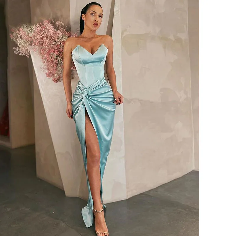 Уникальные Мятные платья 2022 для выпускного вечера с оборками открытыми