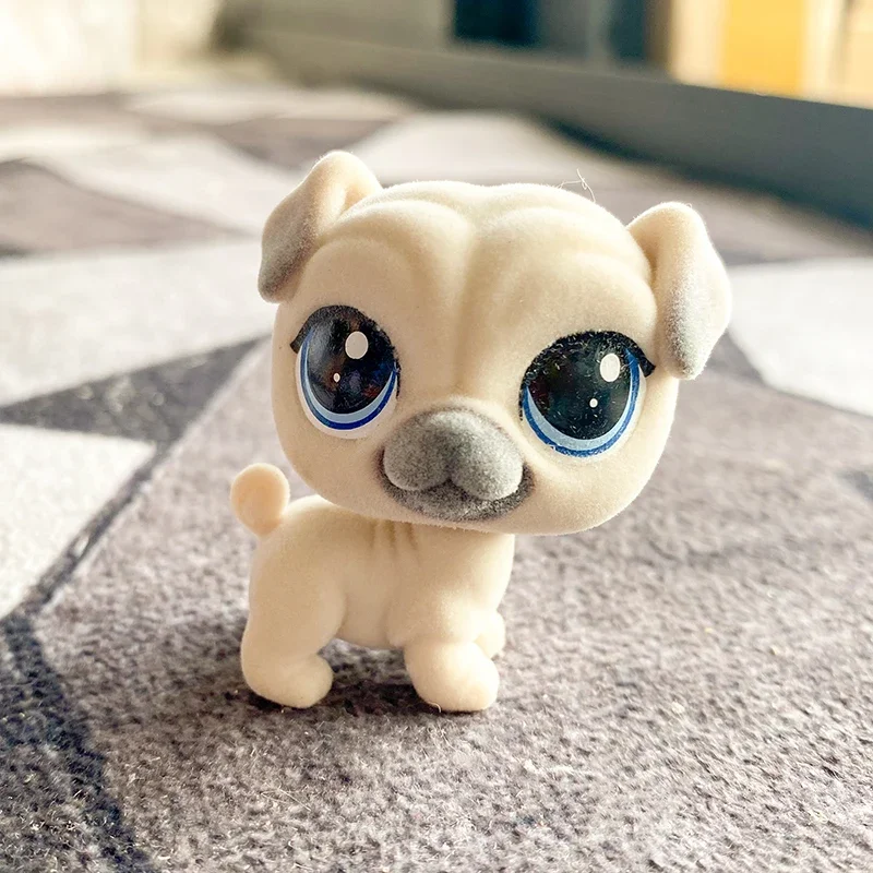 Фото LPS Dogs 5 см, редкие флокированные коллекционные предметы для домашних животных, белая собака, милые аниме-фигурки, игрушки, рождественский подарок, игрушка для мальчиков и девочек №1