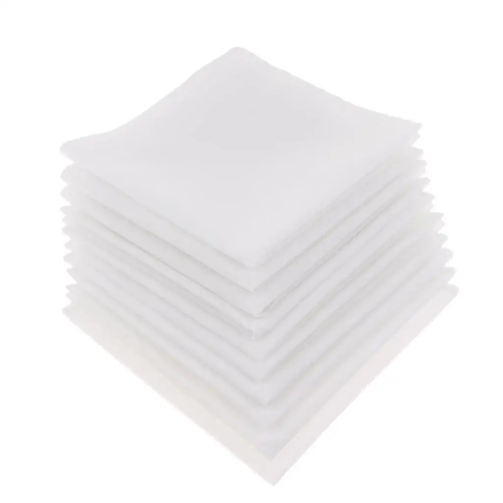 

20x DIY Men Womens 100% Cotton White Handkerchiefs Comfy Hanky Party Hankies .