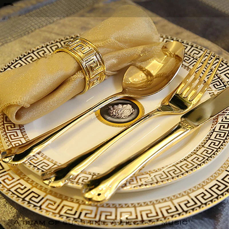 

Bone China Table Plates Coffee Cup Knife Fork Spoon Plates Dinnerware Cutlery Tableware Kitchen Jogo De Panela Cookware Set
